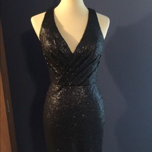 Bari Jay blue sequin gown